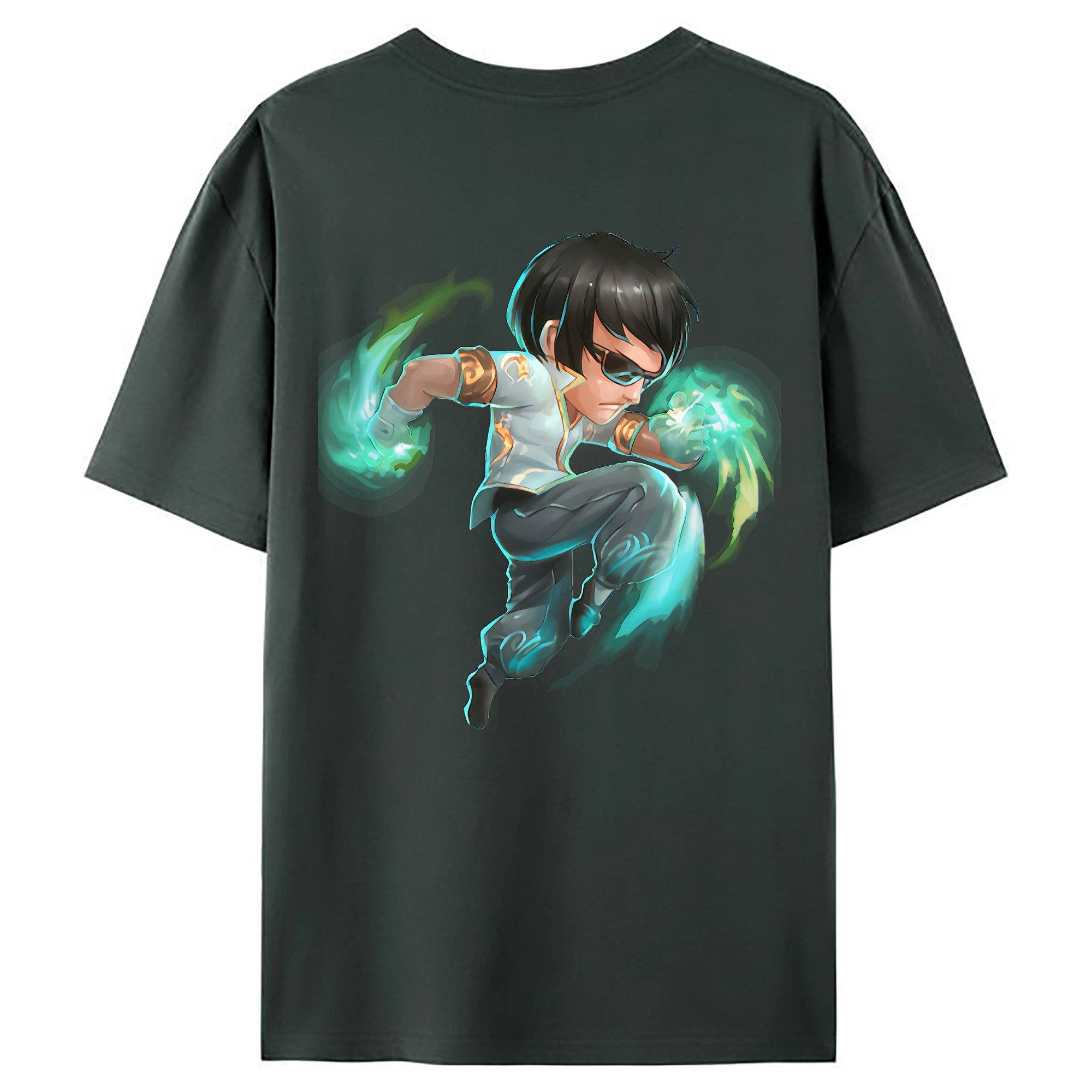 （画像用） リーグ・オブ・レジェンド League of Legends LOL 綿100％ メンズ半袖Tシャツ（バックプリント） 通気性
